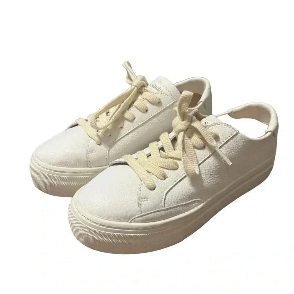 👟 Soludos Ibiza White Platform Sneakers Sz‎ 6 🤍 Minimalist Chic Casual 👟